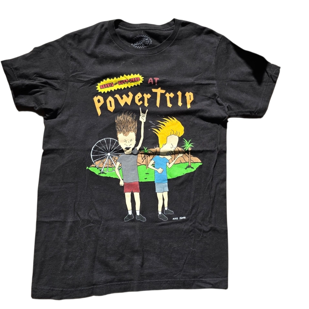 Power Trip 2023 Indio, CA Concert Merch T Shirt Beavis & Butthead Black Size M